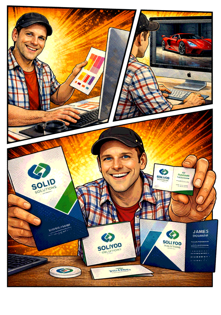 Print adverting, photo retouching, and brand identity